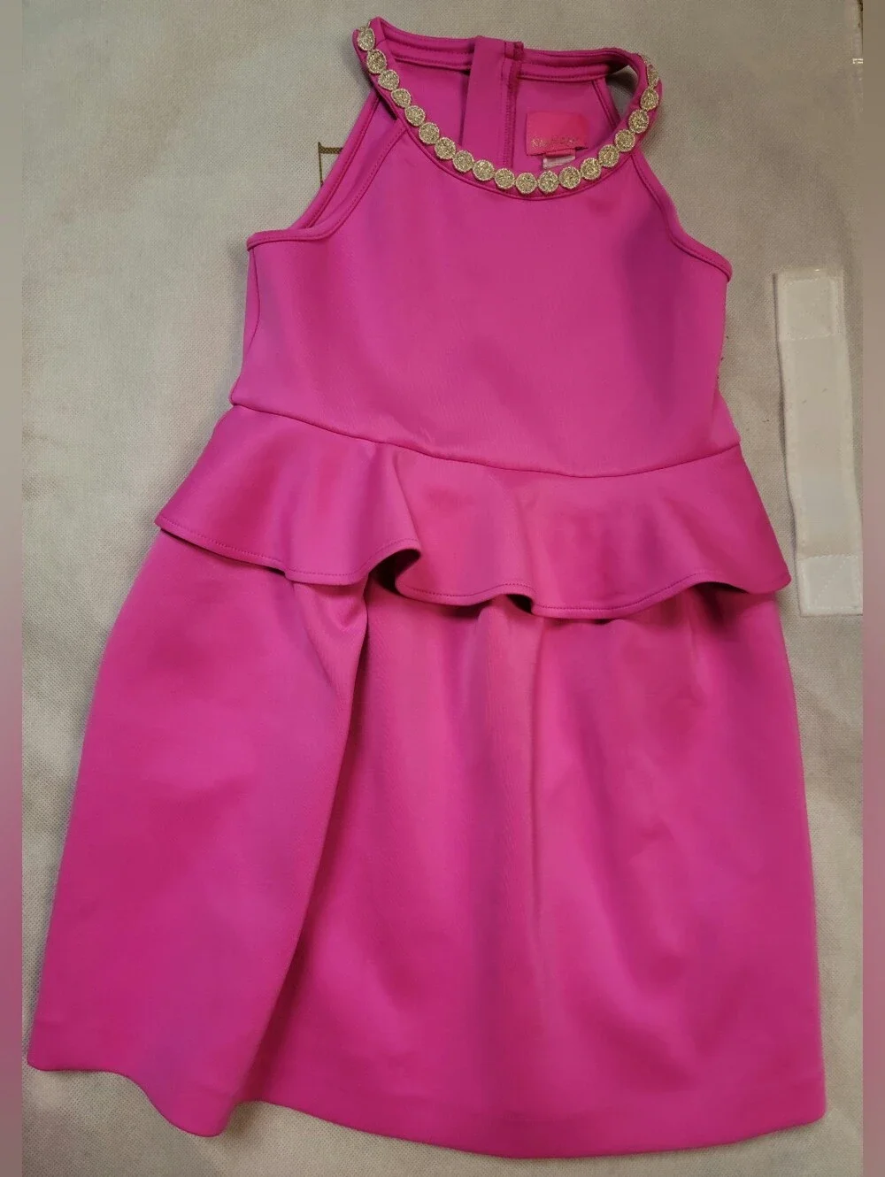 Sz 6-7 Lilly Pulitzer Girls' Caesara Mandevilla Pink peplum Dress